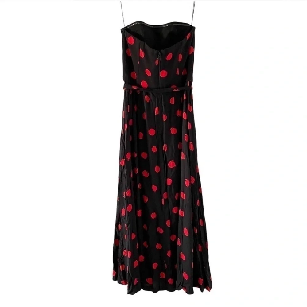 Alice + Olivia Belva Polka Dot Strapless Midi Dress - Picture 3 of 5